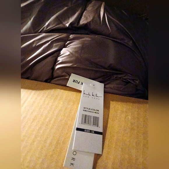 NWTNicole Miller NY Metallic Purple Mauve Women's Puffer Jacket 3X Remaining NWT - Picture 4 of 10